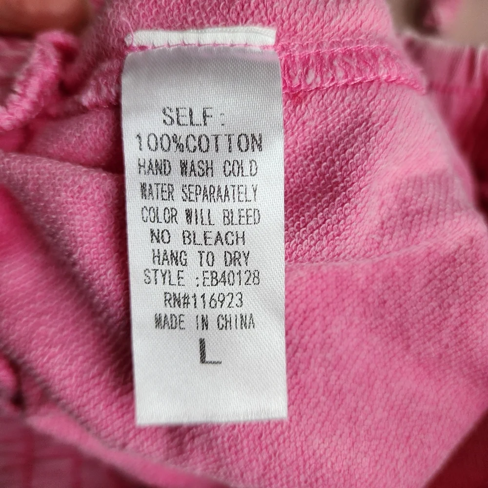 Easel Mineral Washed Wide Leg Pants ISLAND PINK - Picture 6 of 7
